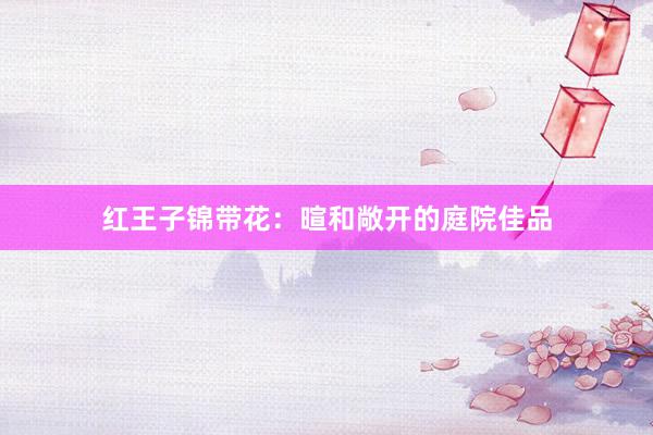 红王子锦带花：暄和敞开的庭院佳品